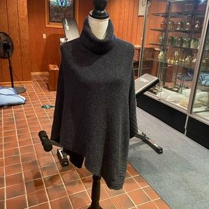Aqua Merino Wool Poncho